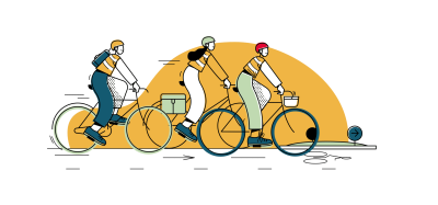 Illustration La Recyclerie des Forges et le programme objectif pro vélo main dans la main avec les entreprises